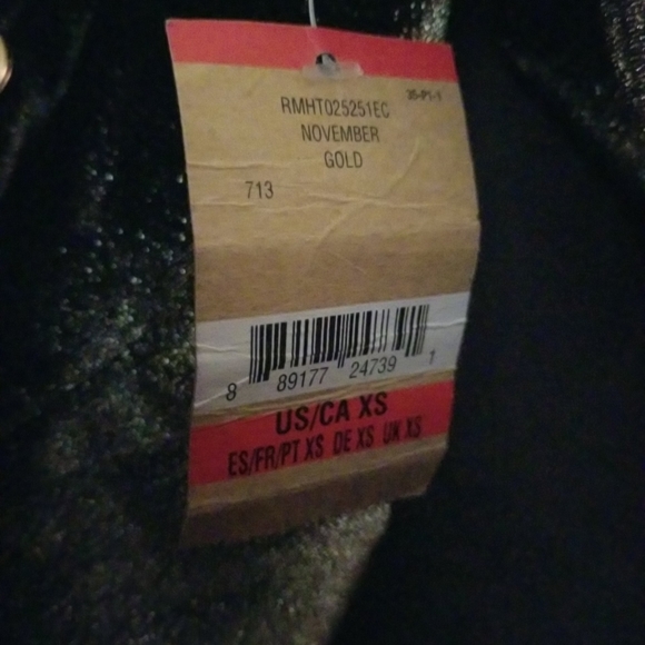 Rachel Rachel Roy Gold/Black Metallic Top Glam NWT - Picture 5 of 8